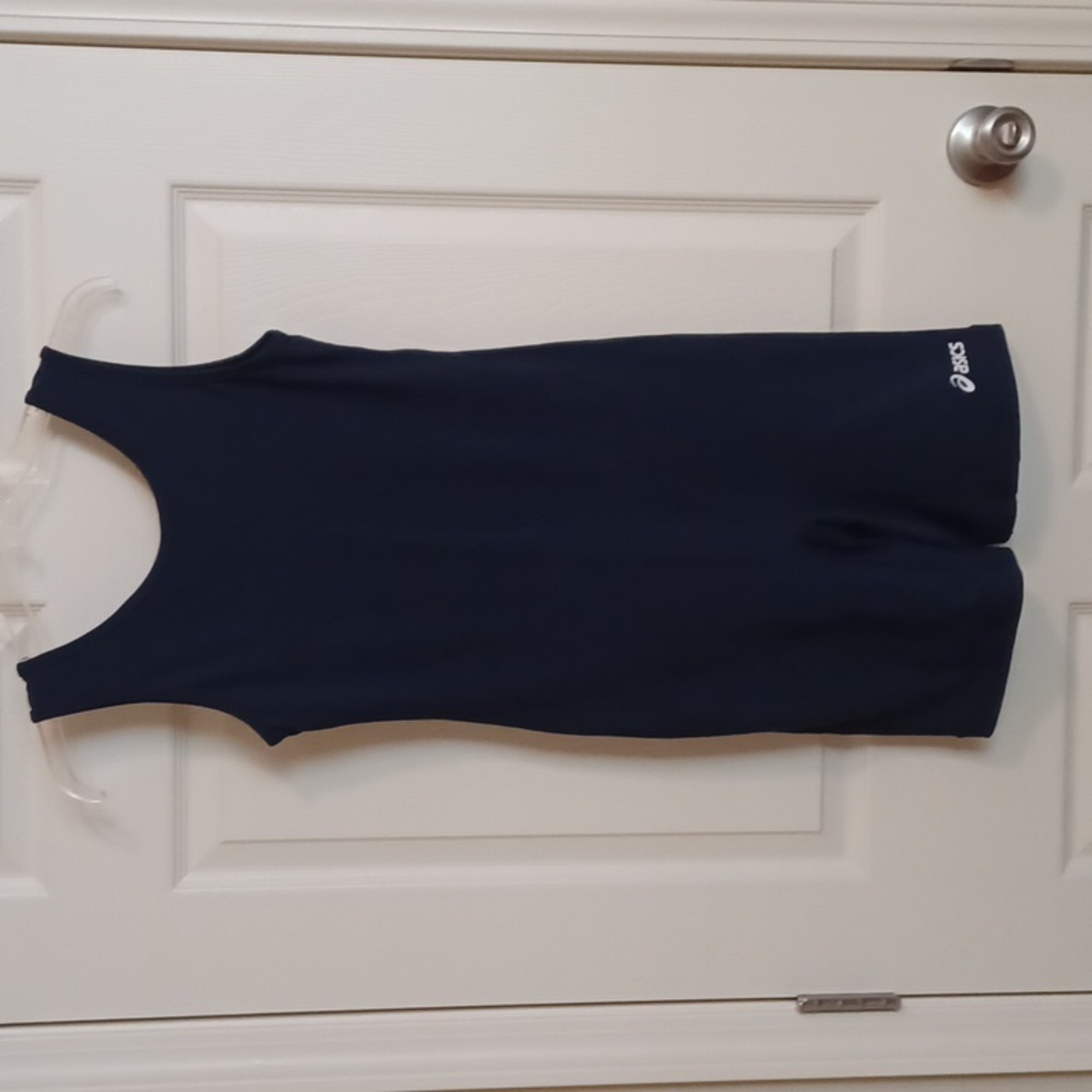 Asics Solid Navy Blue Compression Singlet Bodysuit - image 3